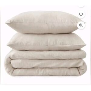 WelHome Cotton Linen Relaxed Duvet Cover 3 Piece Set Full/Queen